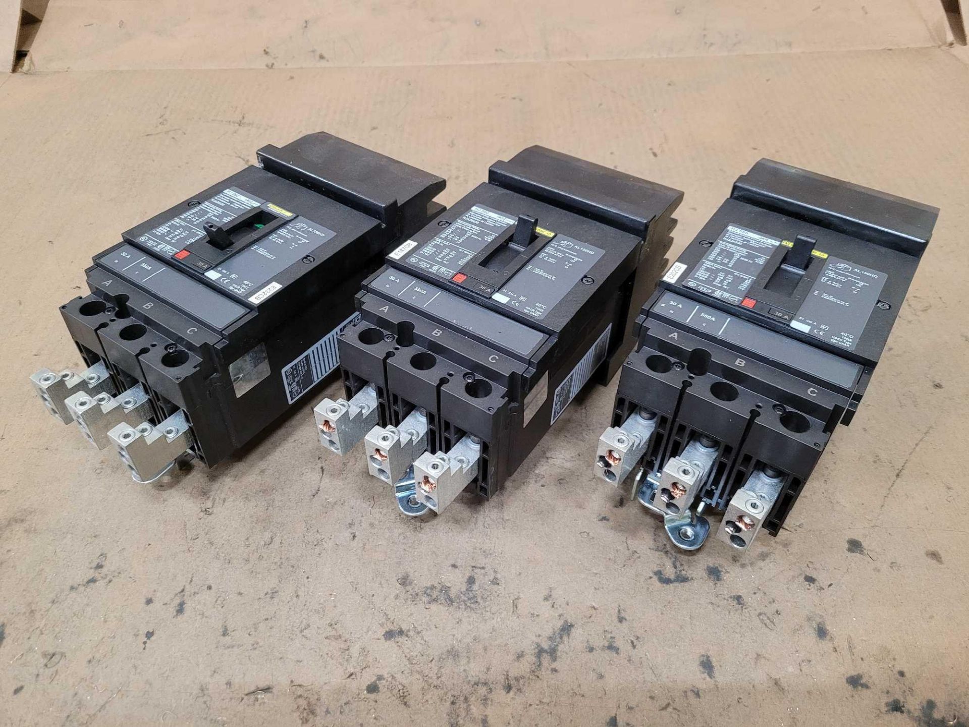 LOT OF 3 SQUARE D HJA36030 30 AMP CIRCUIT BREAKER