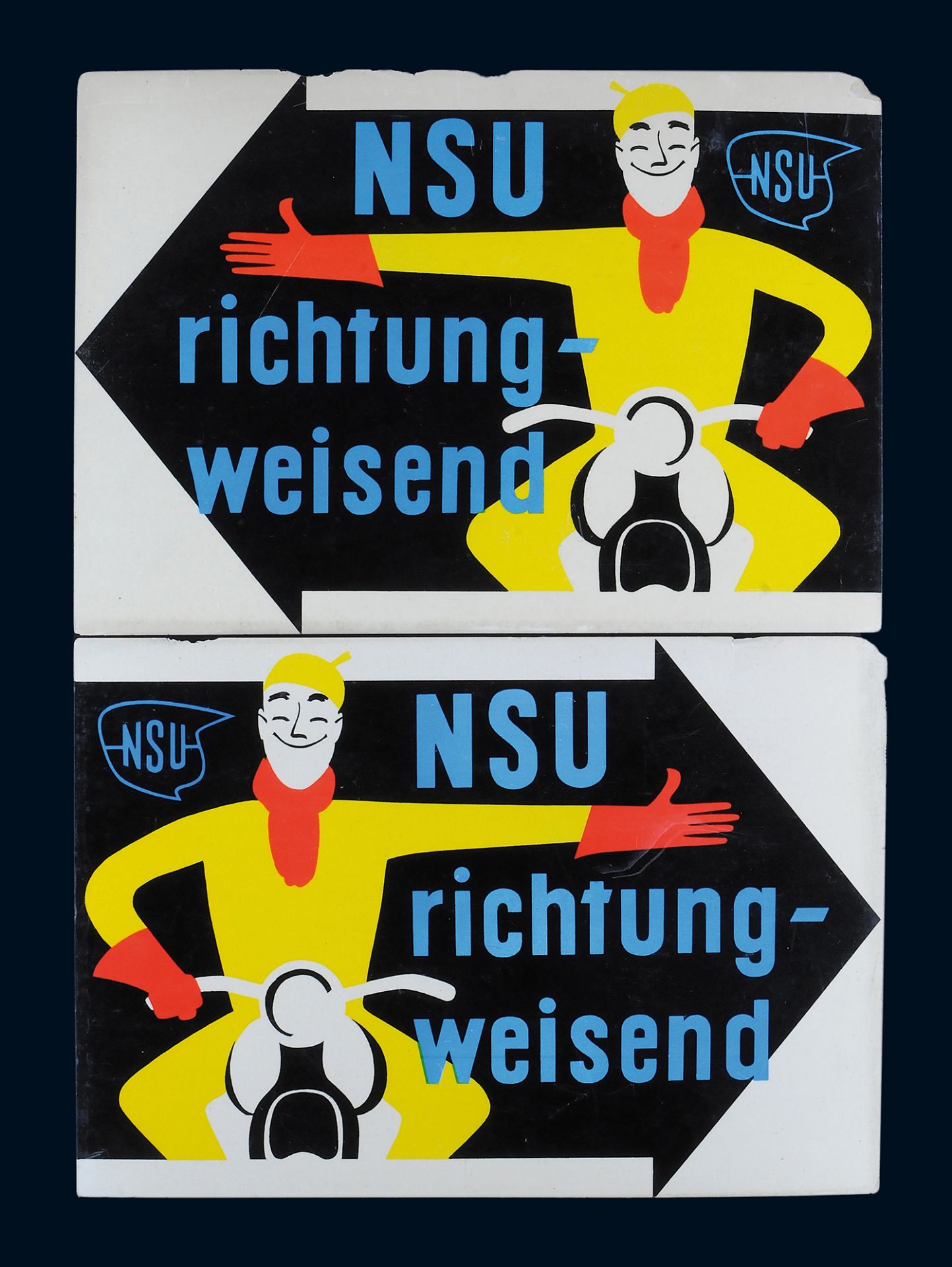 NSU richtungsweisend zwei Pappen