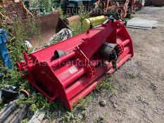 RED STONE BURRIER, SUITABLE FOR 3 POINT LINKAGE, PTO DRIVEN, PTO IS INCLUDED, IN WORKING ORDER