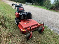 TORO 36" WALK BEHIND PEDESTRIAN MOWER, RUNS DRIVES AND CUTS WELL, PULL OR ELECTRIC START