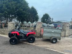 DINLI 700cc FARM QUAD ROAD REGISTERED 2009, RUNS AND DRIVES, C/W LIVESTOCK TRAILER *NO VAT*