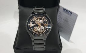 RADO Centrix Skeleton Black Ceramic, Rose Gold, 40mm Mens Swiss Watch *NO VAT*