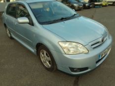 2005/54 TOYOTA COROLLA T3 VVTI BLUE HATCHBACK, 1.4 PETROL, SHOWING 88,551 MILES *NO VAT*