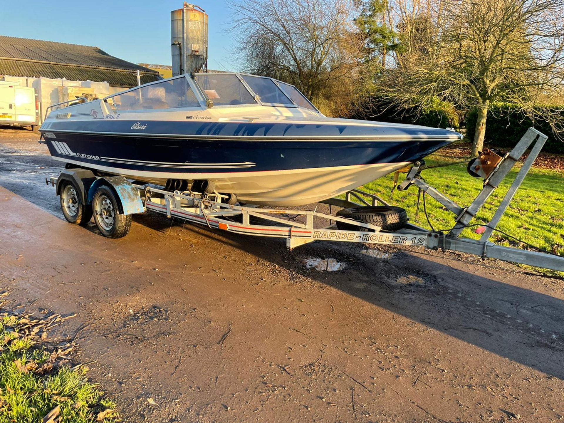 FLETCHER ARROWBEAU GTS CLASSIC SPEED BOAT, NEEDS TLC, TRAILER INCLUDED *NO VAT* - Image 2 of 8