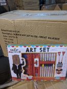 200 BRAND NEW MAJESTO ART SETS, INCLUDES ALL ITEMS PICURED E.G. CRAYONS, COLOR PENCILS, SHARPENER