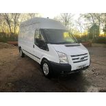 2011/61 FORD TRANSIT 125 T350 TREND FWD LWB HIGH TOP PANEL VAN, 92K MILES, REAR HIAB CRANE FITTED
