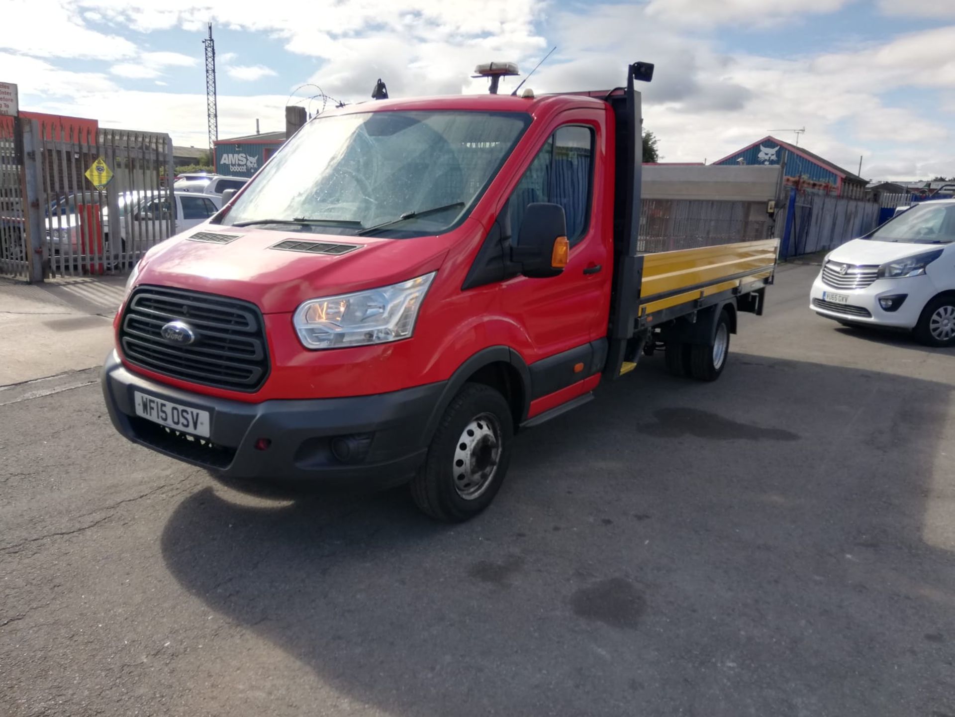 2015 FORD TRANSIT 350 RED DROPSIDE, 127K MILES, 14ft BODY WITH TAIL LIFT, 2.2 DIESEL *PLUS VAT*