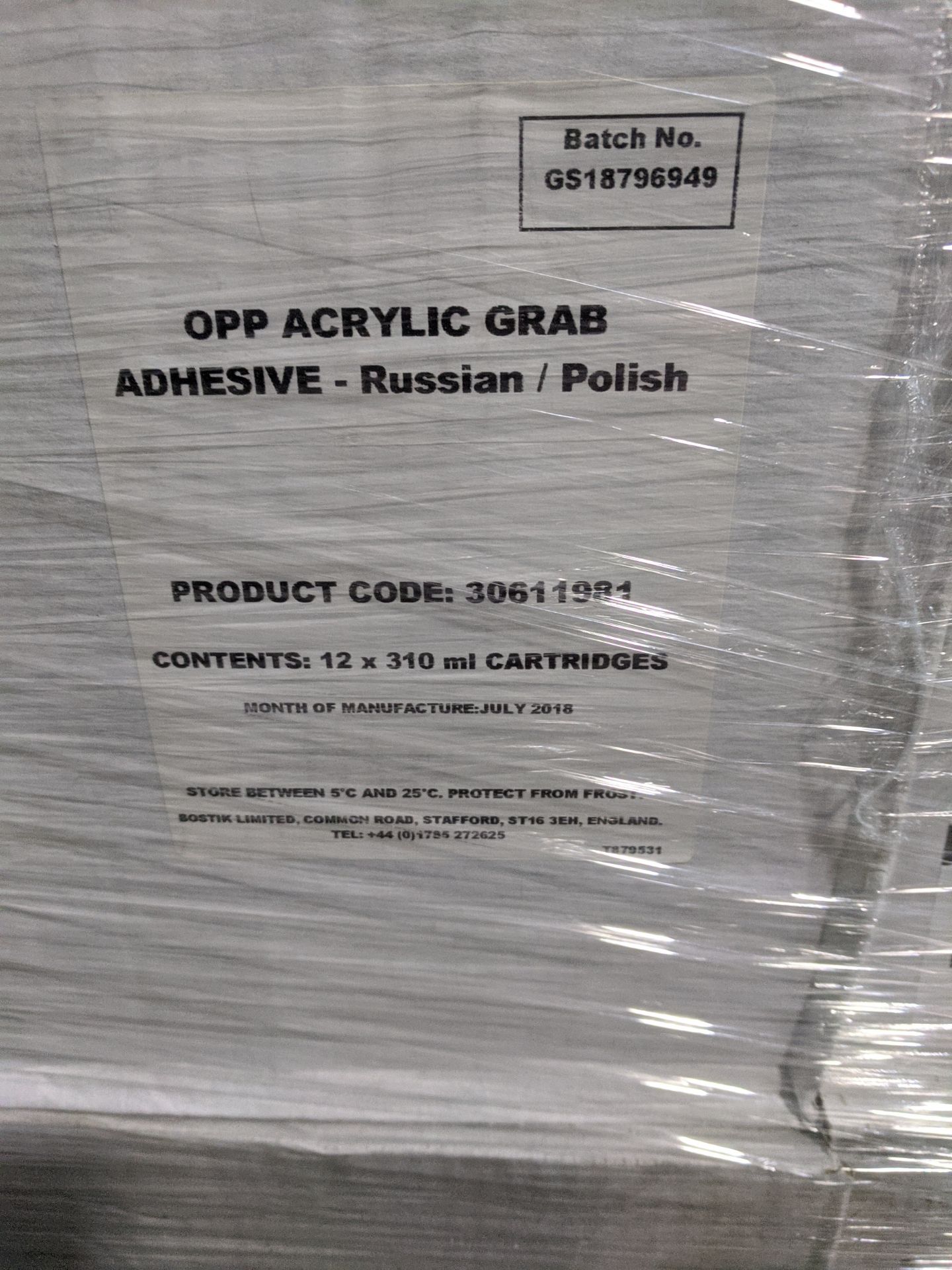 1 PALLET OF BRAND NEW AND SEALED ADHESIVE GLUE TUBES, APPROX 1000 TUBES ON PALLET *PLUS VAT* - Image 3 of 4