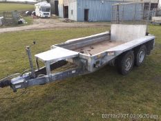 IFOR WILLIAMS PLANT TRAILER 2700kg GROSS WEIGHT, WITH LOADING RAMP AND BUCKET REST *PLUS VAT*