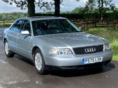 1997 AUDI A8 2.8 AUTO, GENUINE 63K MILES FROM NEW AUMINIUM SILVER, DARK BLUE LEATHER INTERIOR