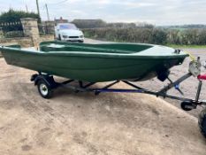 RIGFLEX AQUAPECHE 370 BOAT ON INDESPENSION MERIT SINGLE AXEL SPORT BOAT TRAILER WITH WINCH *PLUS VAT