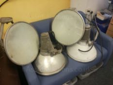 4 LARGE ALUMINIUM INDUSTRIAL LAMPS, IDEAL FOR RESTAURANT/BAR, SOLD WITHOUT PLUG *NO VAT*