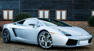 LAMBORGHINI GALLARDO 5.0 V10 COUPE, MANUAL, SILVER/ BLUE SCURO LEATHER INTERIOR, 60,800 MLS NO VAT