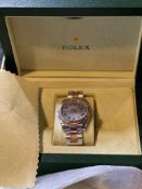 ROLEX OYSTER PERPETUAL DATEJUST MENS WRIST WATCH C/W BOX - ASSUME NON GENUINE *NO VAT*