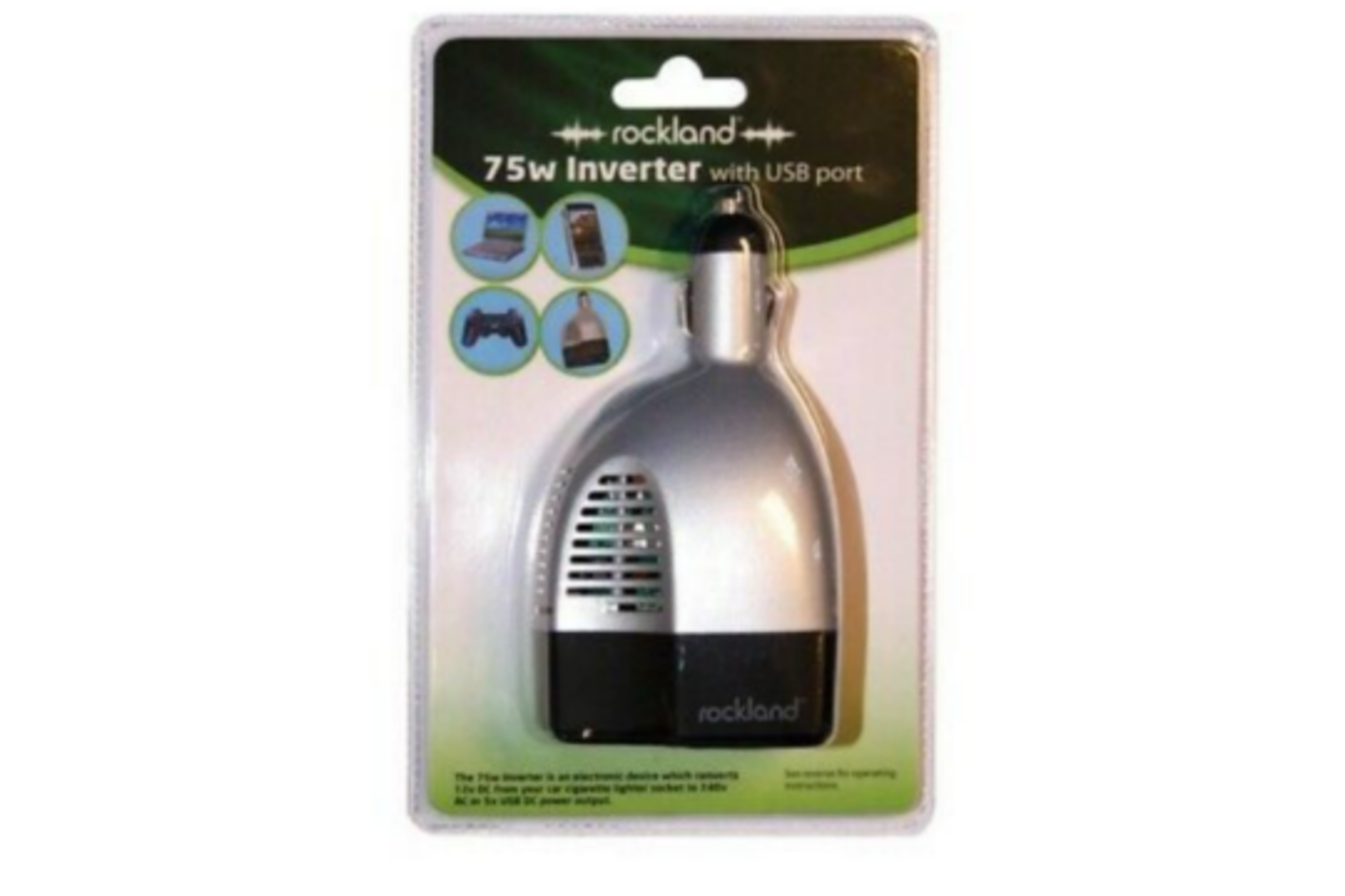 600 x BRAND NEW SEALED ROCKLAND 75 WATT INVERTER WITH USB PORT, RRP APPROX £8.99 EACH *PLUS VAT*