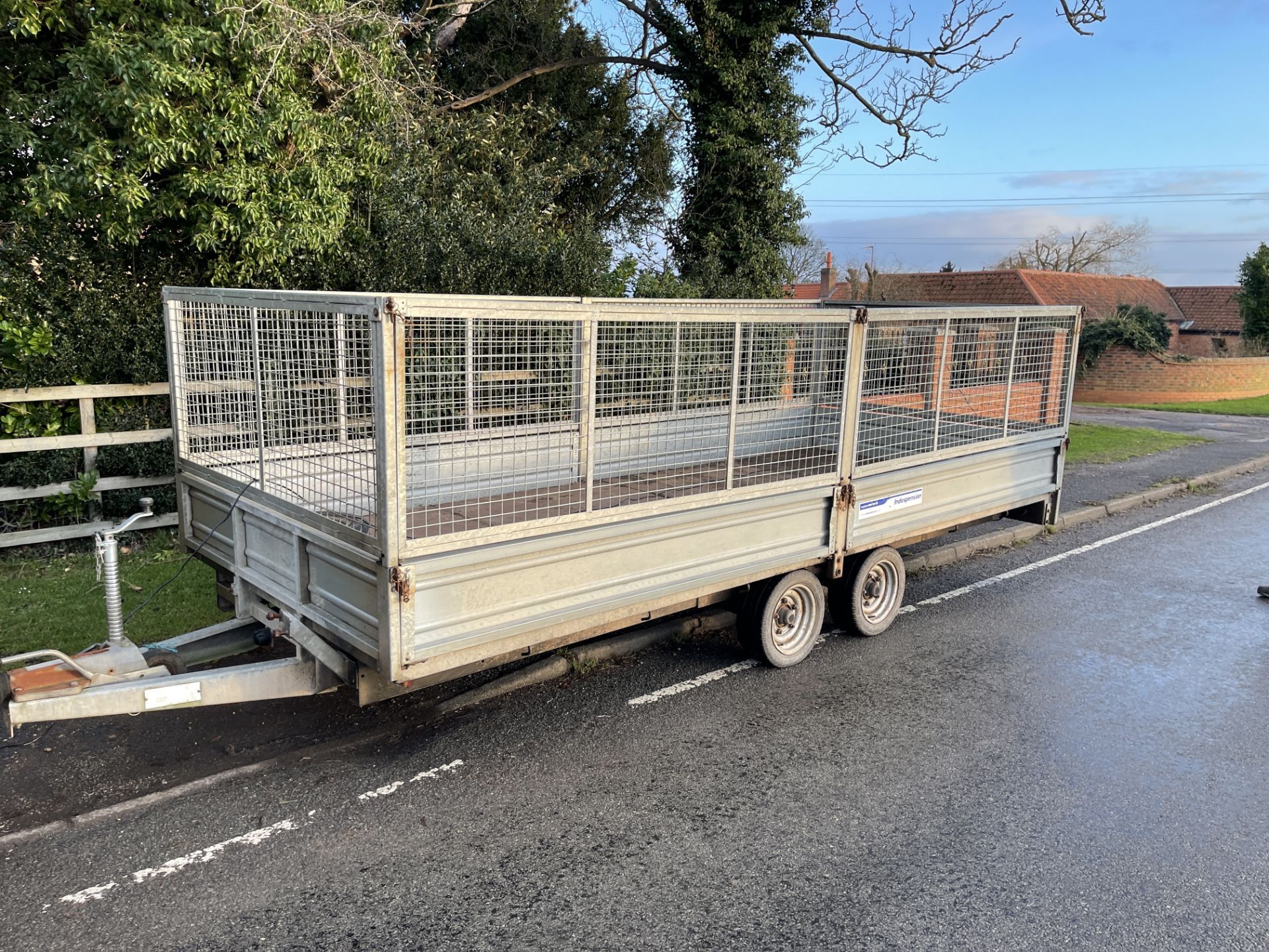 INDESPENSION 16FT X 6FT 3.5 TON DROP SIDE FLAT BED TRAILER FB35166D, TWIN AXEL *NO VAT* - Image 4 of 9