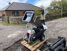 NEW AND UNUSED HANER HHE150E PETROL WOOD CHIPPER, ON WHEELS SO EASY TO MOVE AROUND *PLUS VAT*