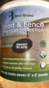 10 x 5 LITRE TUBS OF BLACK EBONY SHE AND FENCE PAINT *NO VAT*
