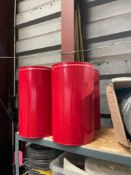 4 x RED 25L DRUMS WITH SEALS AND LIDS, BRAND NEW, NO RESERVE *PLUS VAT*