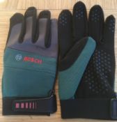 2 x PAIRS OF BOSCH UNISEX GARDENING GLOVES IN GREY / GREEN, SIZE XL, NO RESERVE *NO VAT*