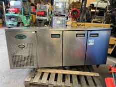 FOSTER COMMERCIAL FRIDGE, 73" L x 27 DEEP x 28 H, WORKING BEFORE REMOVED, NO RESERVE *NO VAT*