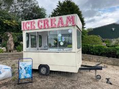 SINGLE AXLE ICE CREAM TRAILER, TOWS WELL, LARGE DOUBLE FREEZER, SINK, SIGN IS INCLUDED *PLUS VAT*