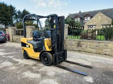 CAT DP20CN 2 TON DIESLE FORKLIFT, RUNS DRIVES AND LIFTS, 2 TON LIFT, SIDE SHIFT, CONTAINER SPEC