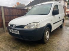 2007/57 VAUXHALL COMBO 1700 WHITE VAN, 102K MILES, 1298cc DIESEL ENGINE, RESERVE REDUCED *NO VAT*