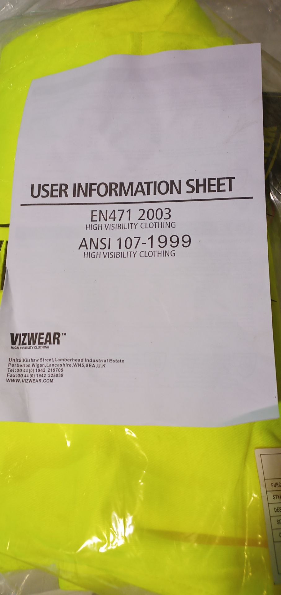 25x BRAND NEW SEALED CARTONS, SIZE 2XL CARGO TROUSERS ARE VIZWEAR BRAND *PLUS VAT* - Image 3 of 8