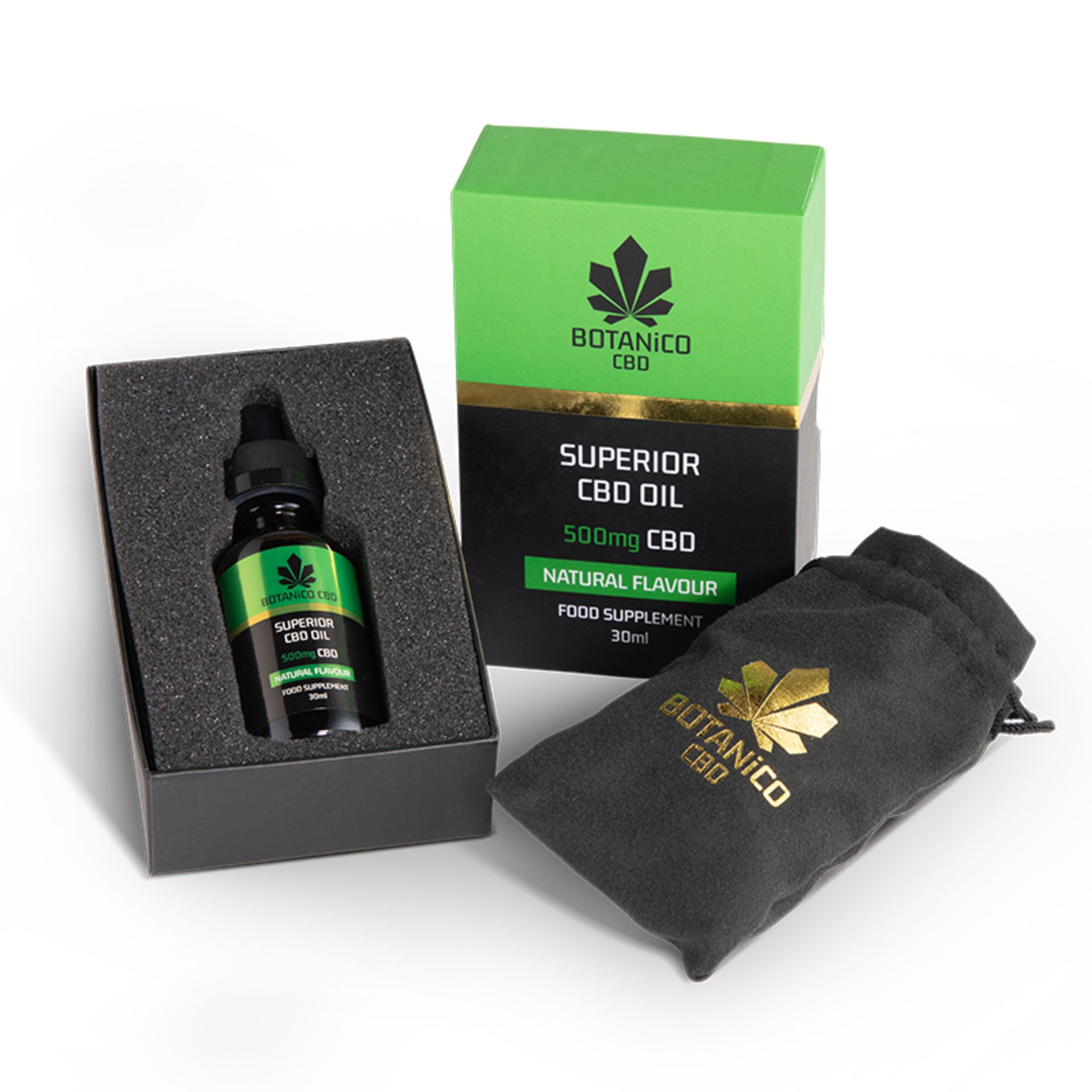 5 BOTTLES OF 30ml NATURAL 500mg CBD OIL *PLUS VAT*