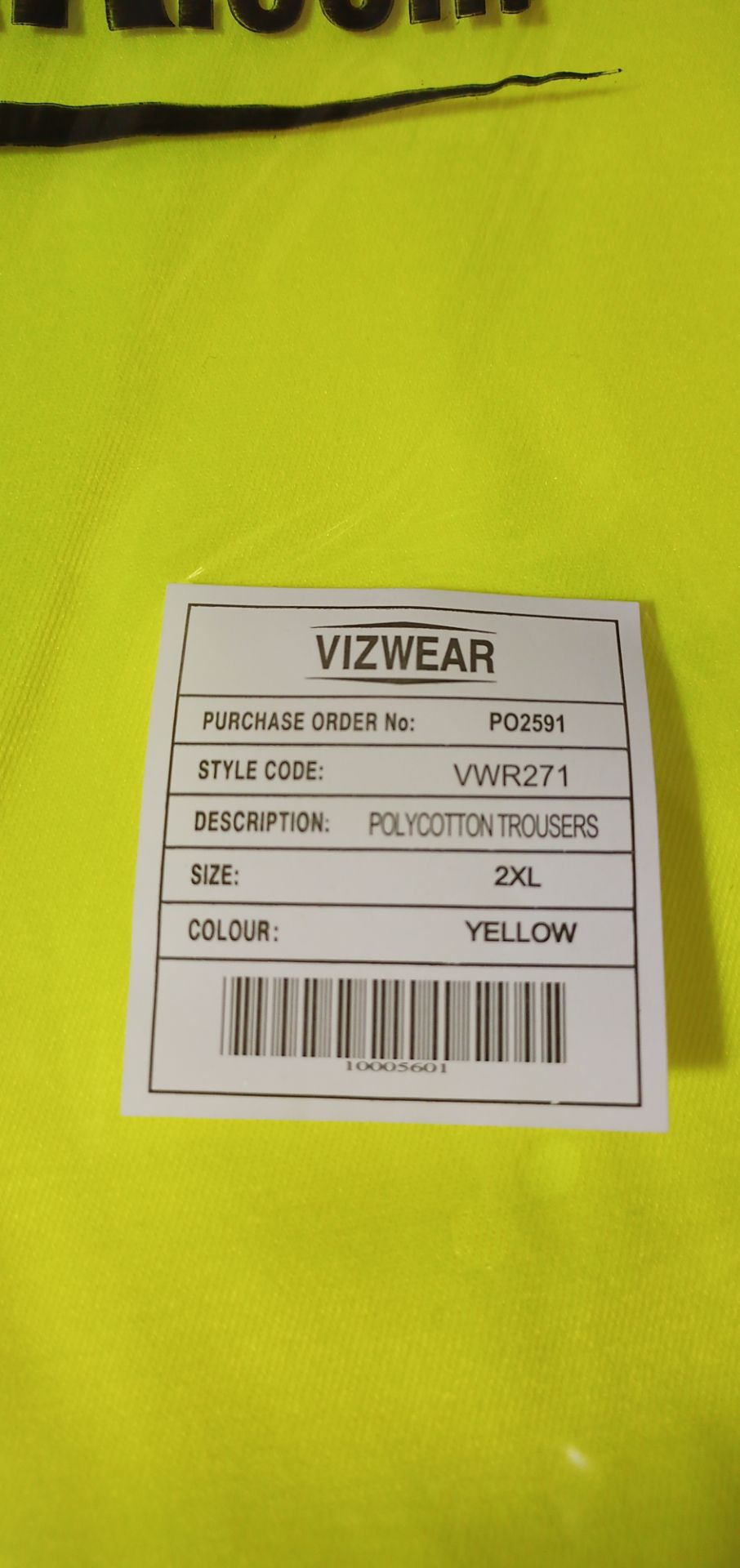 25x BRAND NEW SEALED CARTONS, SIZE 2XL CARGO TROUSERS ARE VIZWEAR BRAND *PLUS VAT* - Image 8 of 8