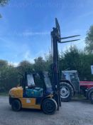 KOMATSU 3.5 TON FORKLIFT, 2 STAGE MAST, SIDE SHIFT, RUNS WORKS AND DRIVES, STILL IN DAILY USE