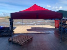 POP UP EVENT MARQUEE 3m WIDE x 4.5m LONG, RED CANOPY *PLUS VAT*