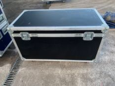 INOX FLIGHT CASE WHEELED, TWO HANDLES EACH SIDE, 120cm x 52cm x 53cm *PLUS VAT*