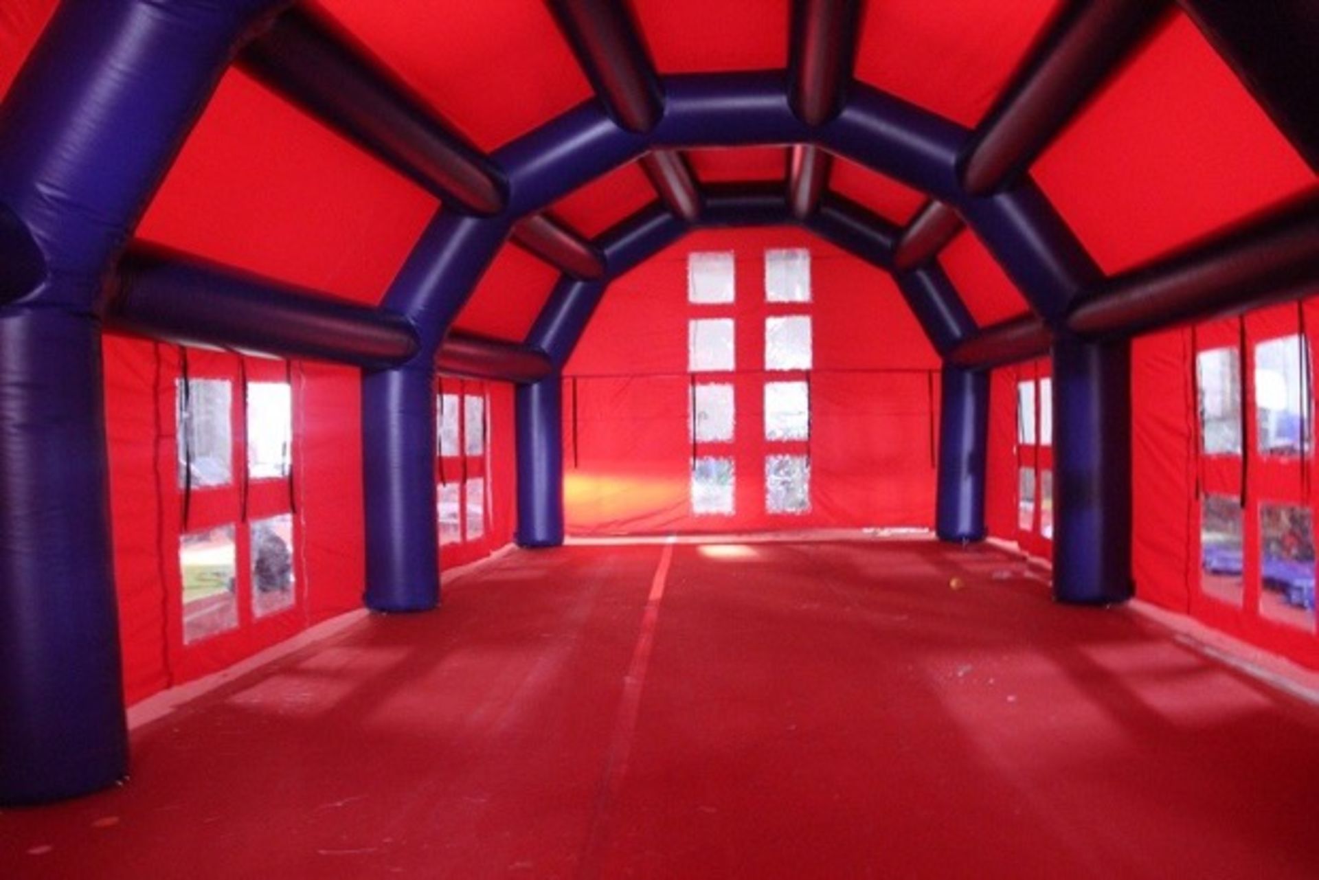 INFLATABLE MARQUEE WITH 6 REMOVEABLE DOORS, 15m LONG x 6m WIDE x 4.5 TO THE HIGHEST POINT *PLUS VAT* - Image 7 of 10