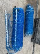 2 ROLLS OF EVENT FENCING WITH 1" SQUARES IN BLUE, 90cm HIGH x 50 LONG WITH PLASTIC STAKES *PLUS VAT*