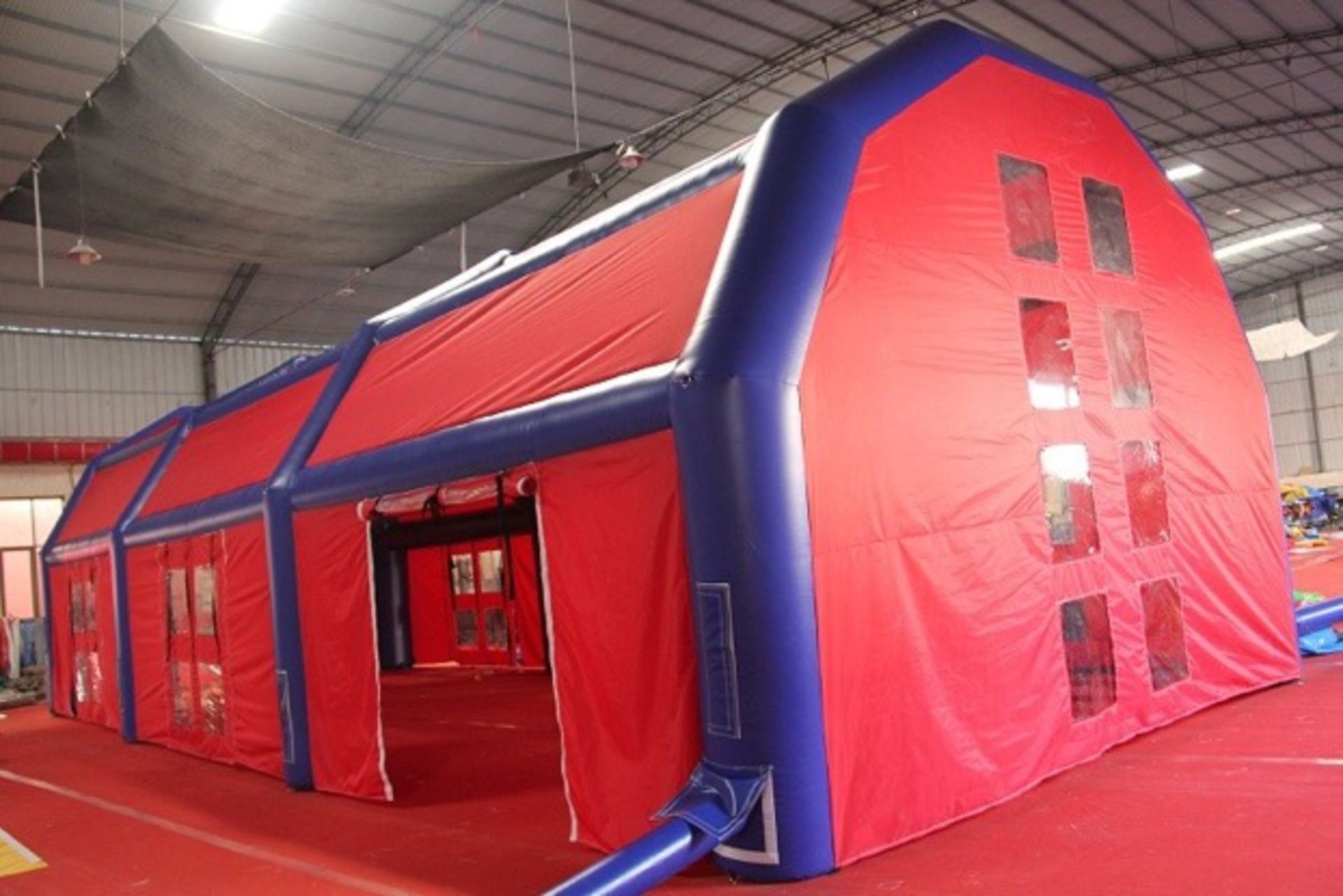 INFLATABLE MARQUEE WITH 6 REMOVEABLE DOORS, 15m LONG x 6m WIDE x 4.5 TO THE HIGHEST POINT *PLUS VAT*