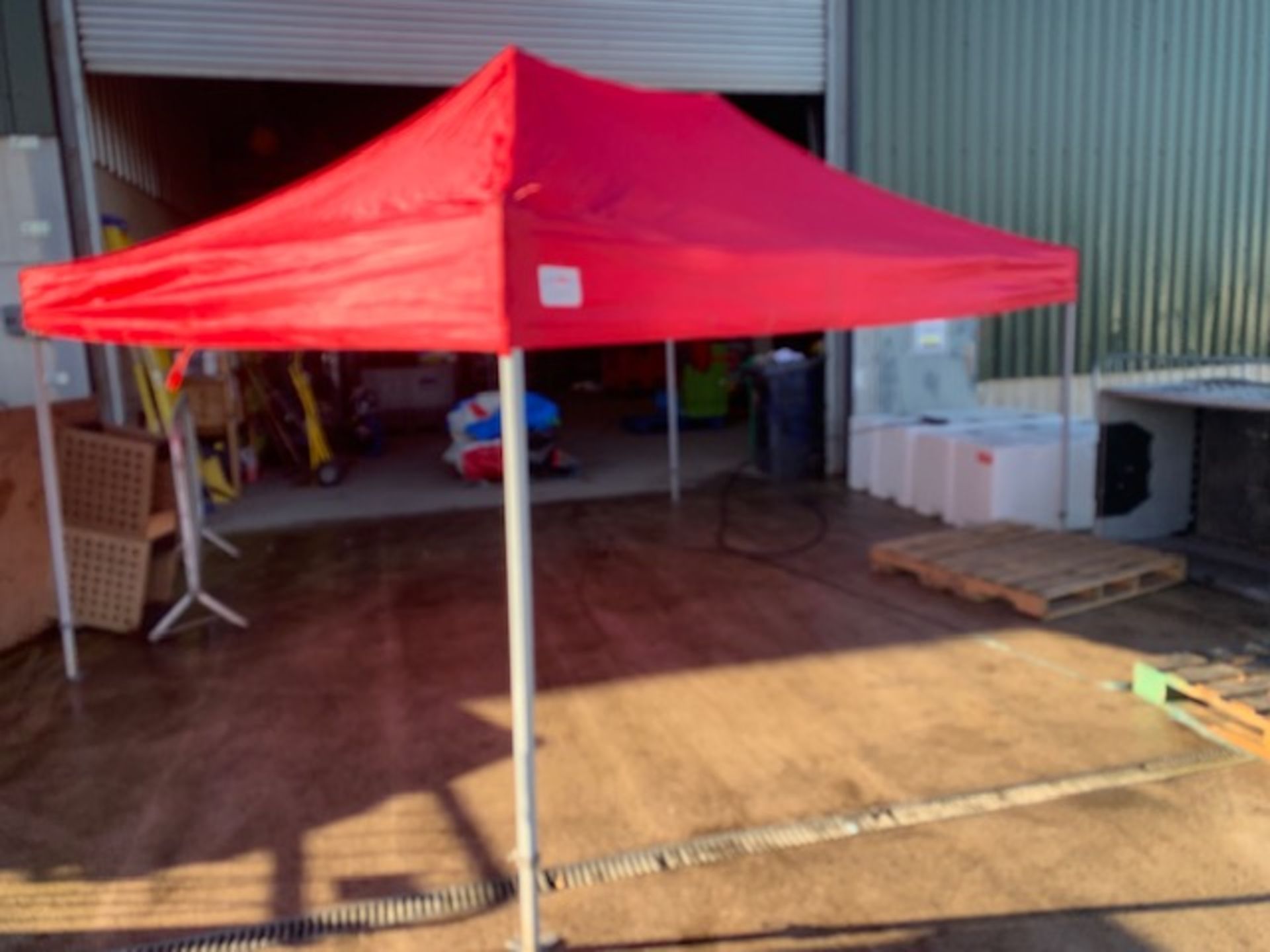 POP UP EVENT MARQUEE 3m WIDE x 4.5m LONG, RED CANOPY *PLUS VAT*