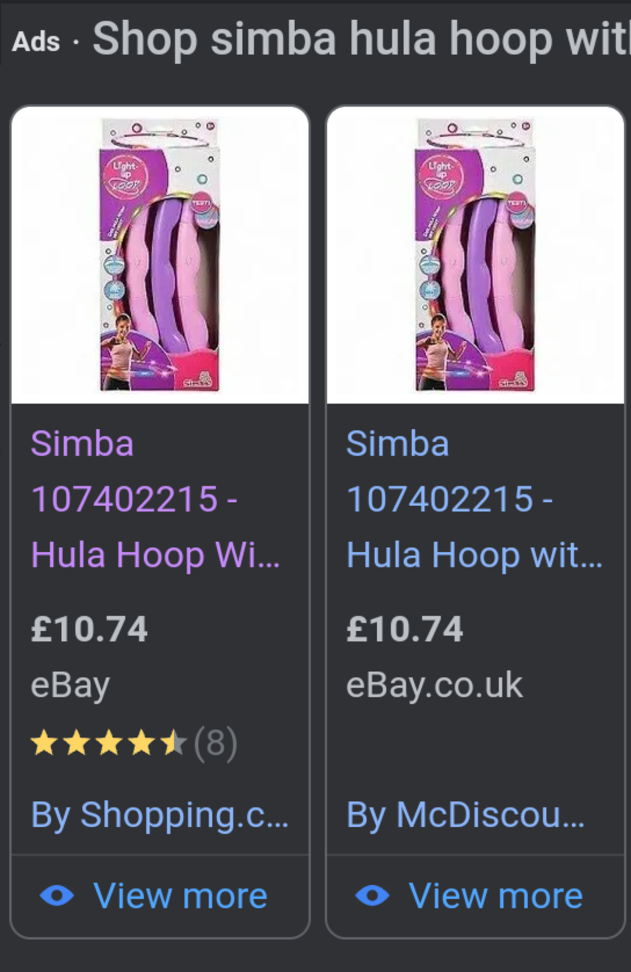 40 x BRAND NEW AND SEALED SIMBA LED HULA HOOP RING, RRP £10 *PLUS VAT* - Image 5 of 5