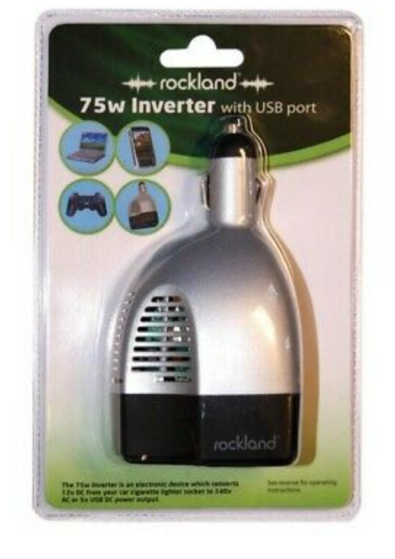 100x Brand new sealed Rockland 75watt inverter with USB port , ideal for caravan ETC *PLUS VAT*