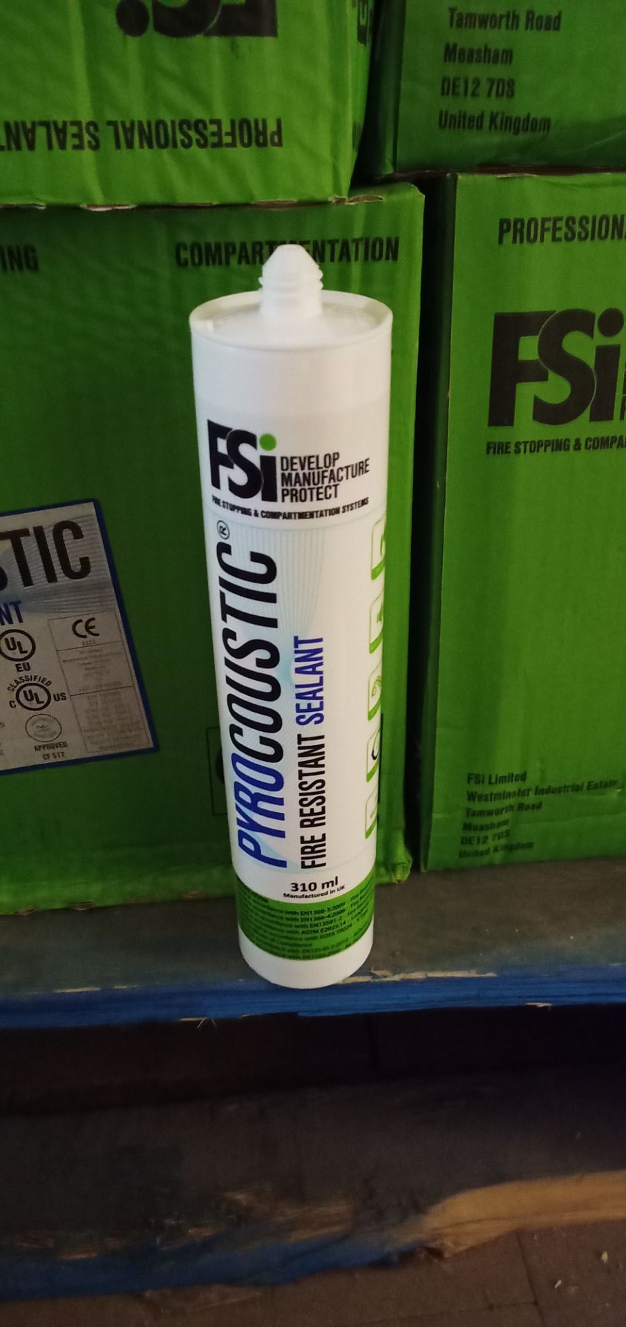100 x BRAND NEW AND SEALED PYROCOUSTIC SEALANT, RRP £2.99 PER TUBE *PLUS VAT*