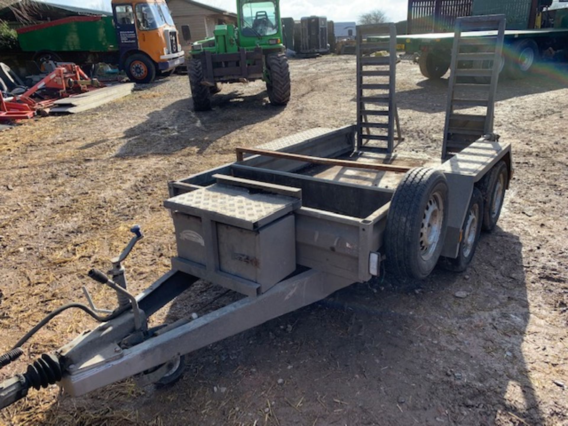 GRAHAM EDWARDS 8ft PLANT TRAILER, TOOL BOX, GOOD FLOOR, TIDY ORDER *PLUS VAT* - Image 2 of 8