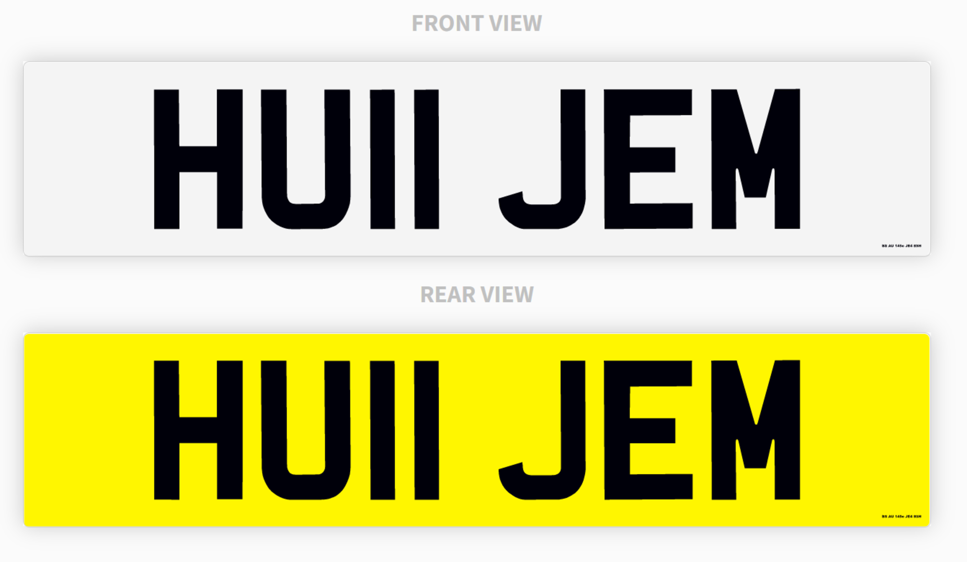 "HU11 JEM", PRIVATE NUMBER PLATE, CURRENTLY ON RETENTION UNTIL 03/05/2028 *NO VAT*