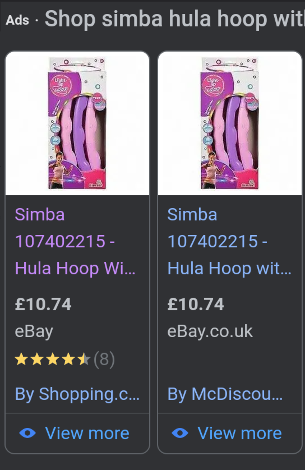 5 x BRAND NEW AND SEALED SIMBA LED HULA HOOP RING, RRP £10 *PLUS VAT* - Image 5 of 5