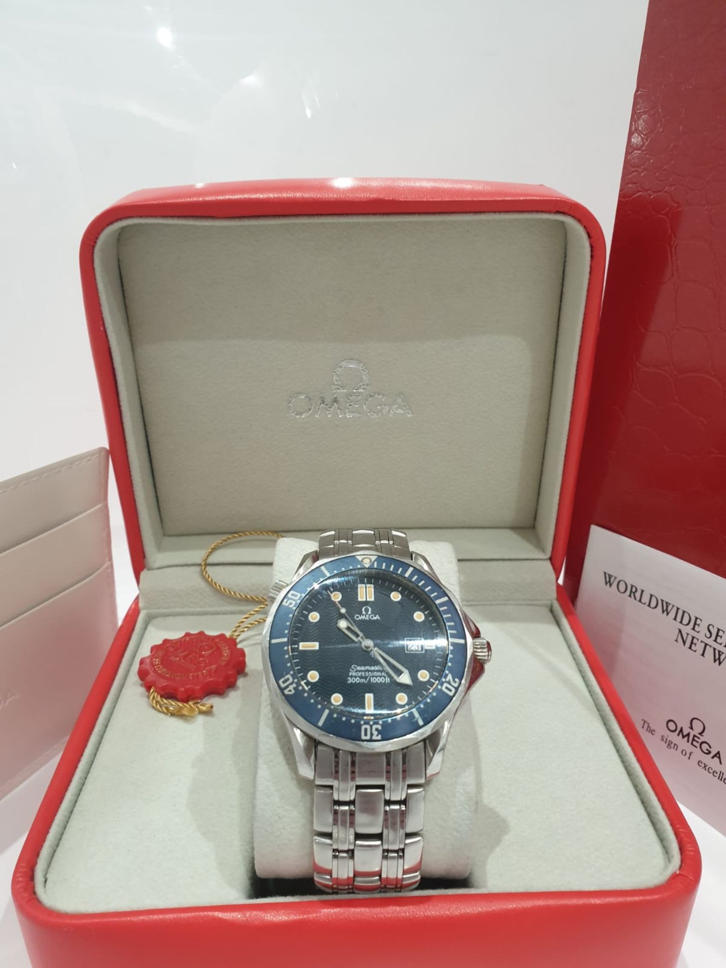 Omega Seamaster Professional 300m 41mm Full Size 007 James Bond Navy Blue Wave Dial *NO VAT*