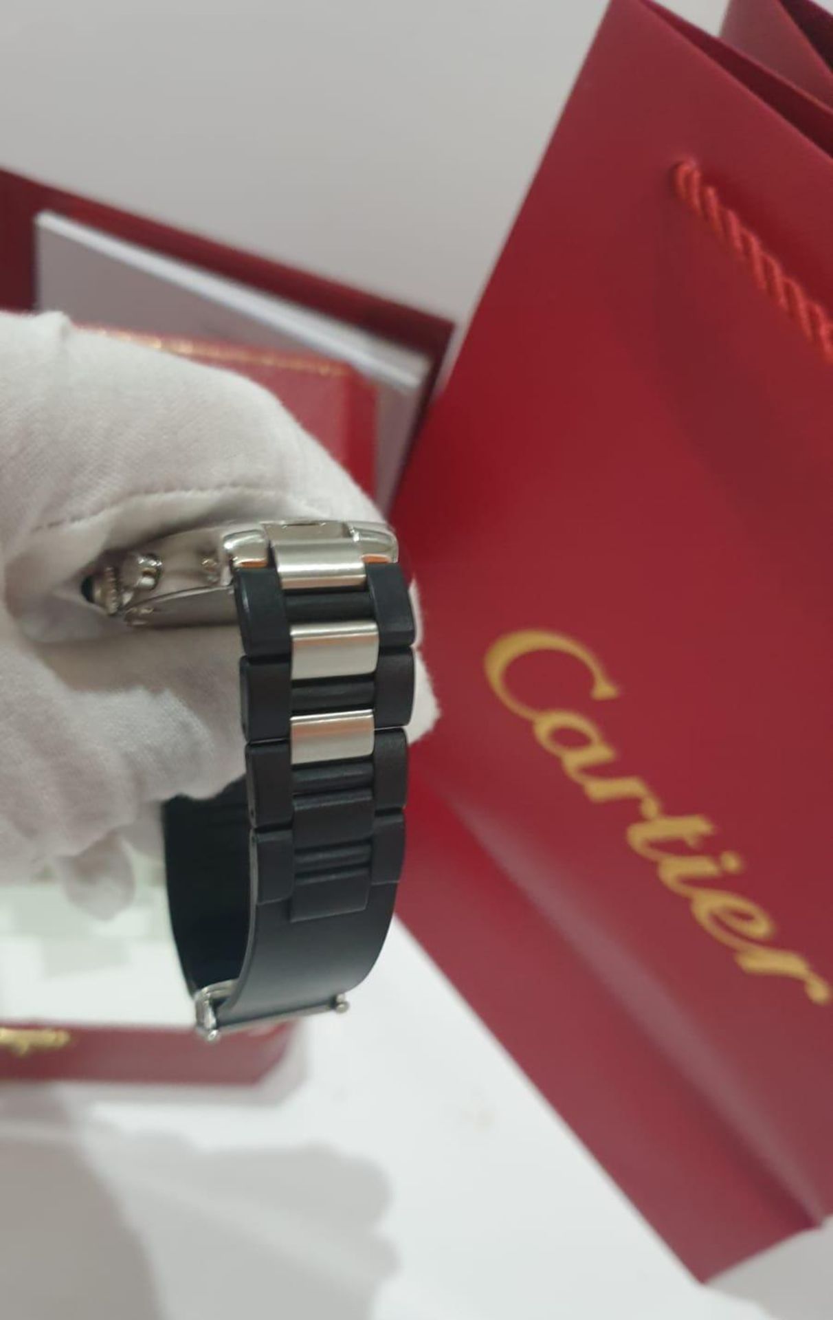 CARTIER CHRONOSCAPH MENS SWISS WATCH, STEEL & BLACK *NO VAT* - Image 6 of 11