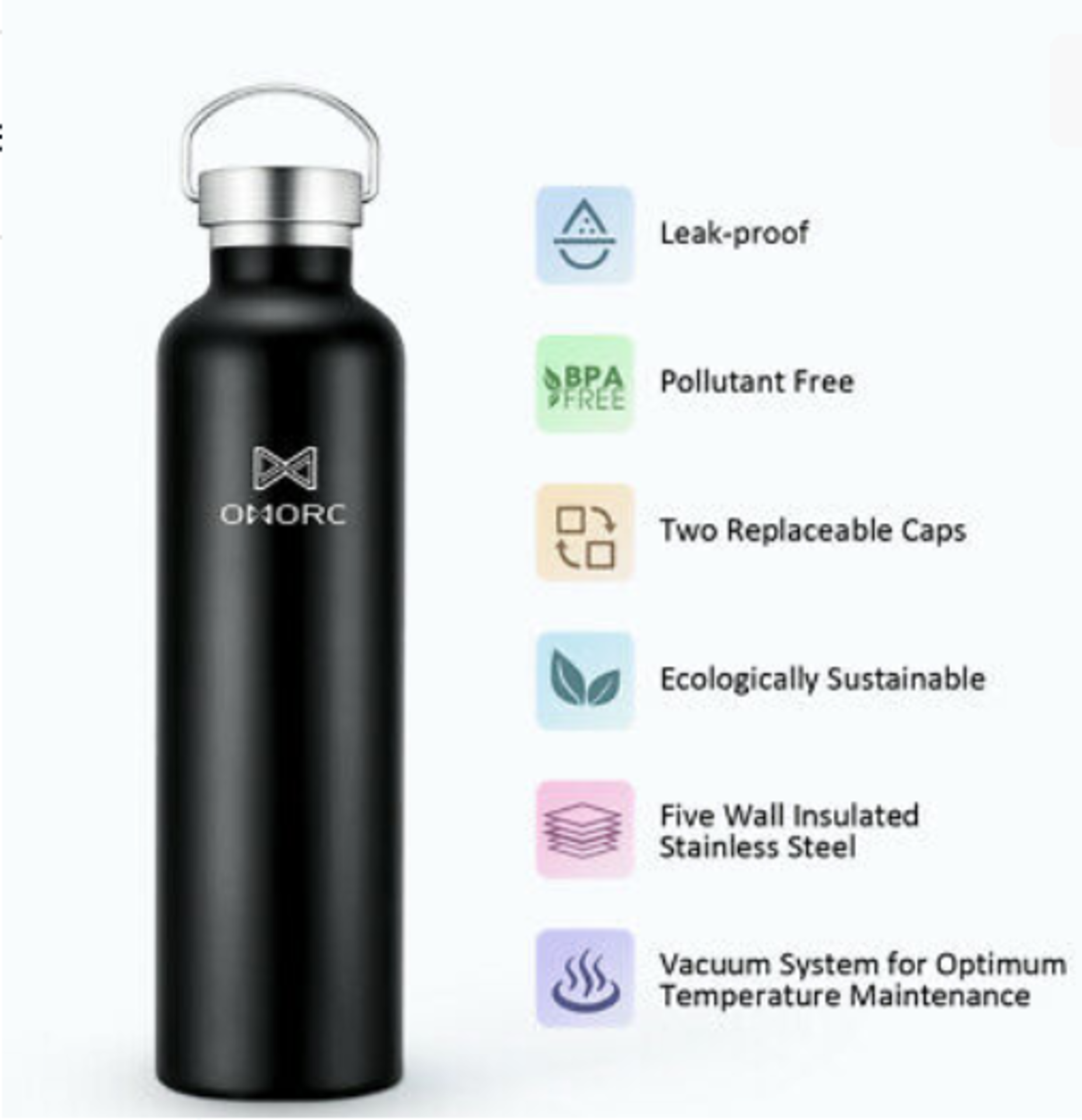 100 x BRAND NEW AND SEALED 600 ml insulated drinks bottle with accessories as pictured *PLUS VAT* - Image 3 of 4