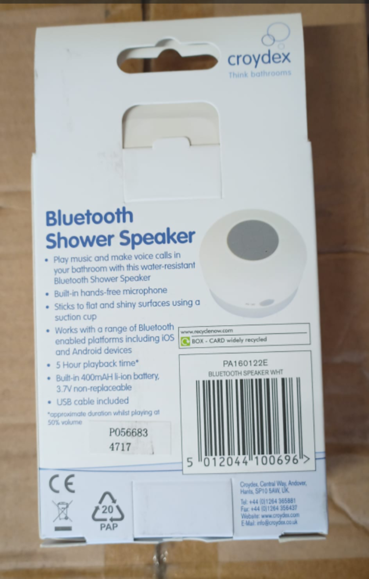 100 x BRAND NEW AND SEALED Croydex Bluetooth shower speaker *PLUS VAT* - Image 2 of 3