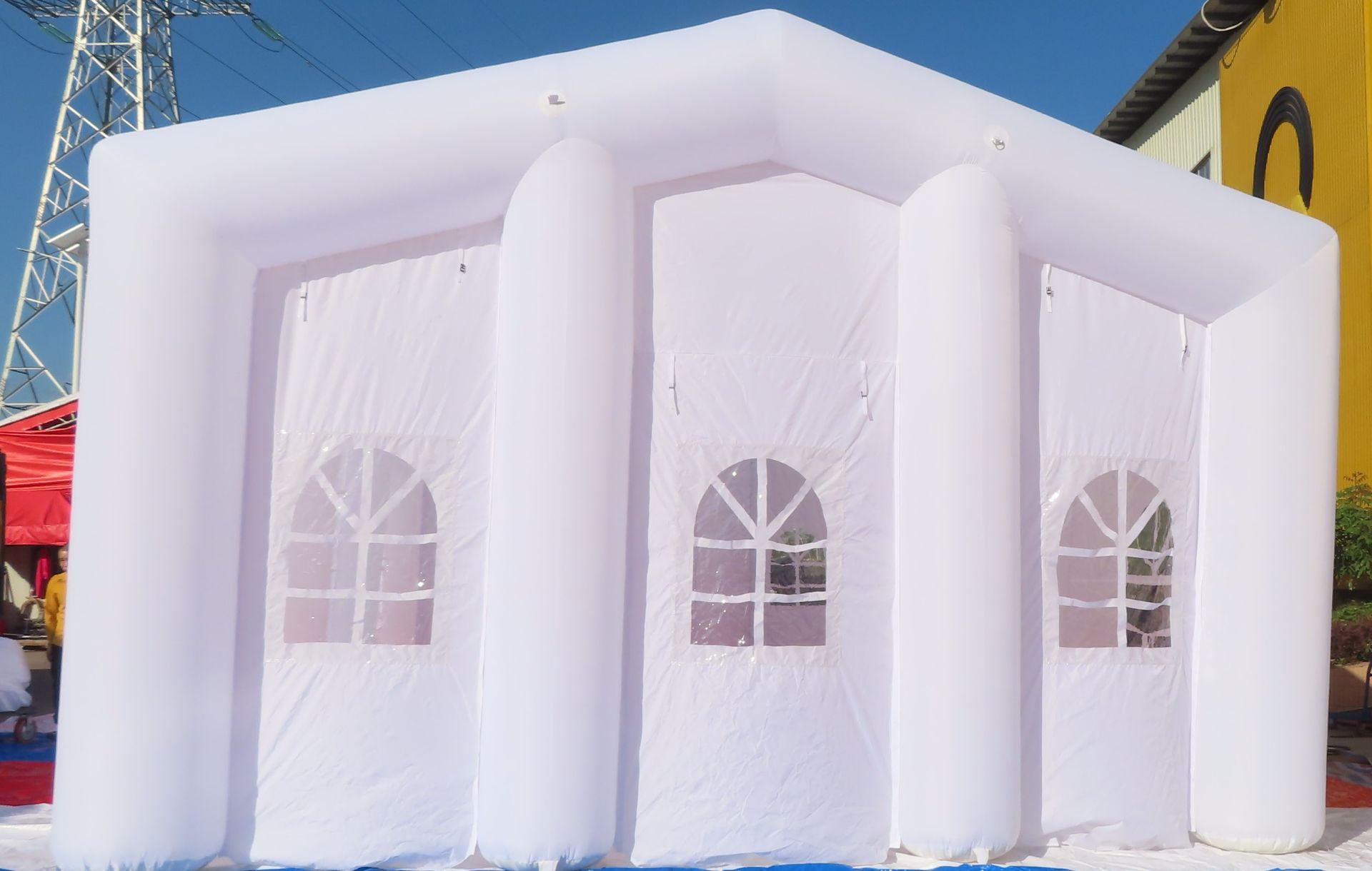 BRAND NEW WHITE INFLATABLE MARQUEE WITH LED LIGHTS, 10 x 6M, 4m TALL, FOR EVENTS WEDDINGS, BIRTHDAYS - Image 9 of 13