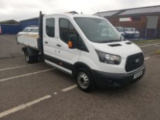 2018 18 FORD TRANSIT 350 crew cab tipper, 87k miles *PLUS VAT*